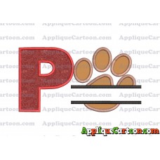 Split Paw Patrol Applique Embroidery Design With Alphabet P
