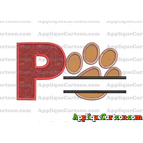 Split Paw Patrol Applique Embroidery Design With Alphabet P