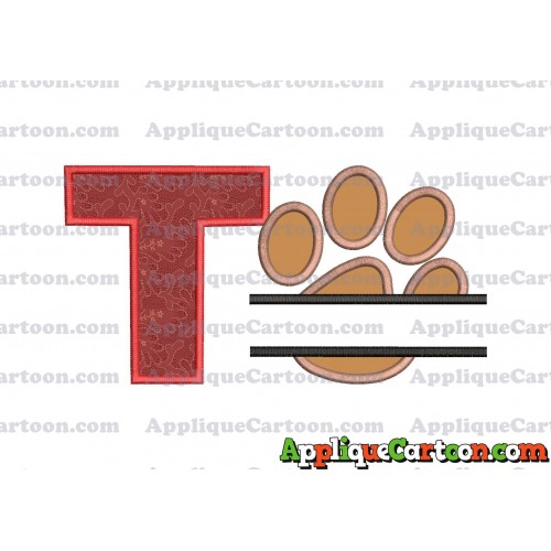 Split Paw Patrol Applique Embroidery Design With Alphabet T