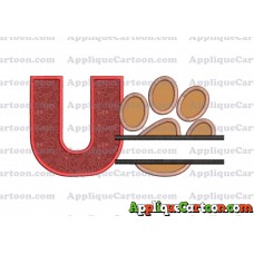 Split Paw Patrol Applique Embroidery Design With Alphabet U