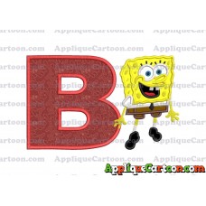 Sponge Bob Applique Embroidery Design With Alphabet B