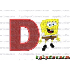 Sponge Bob Applique Embroidery Design With Alphabet D