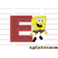 Sponge Bob Applique Embroidery Design With Alphabet E
