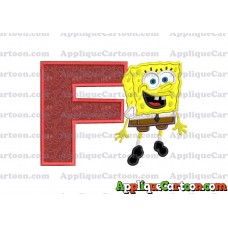 Sponge Bob Applique Embroidery Design With Alphabet F