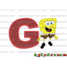 Sponge Bob Applique Embroidery Design With Alphabet G