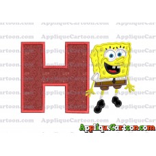 Sponge Bob Applique Embroidery Design With Alphabet H