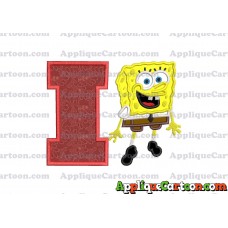 Sponge Bob Applique Embroidery Design With Alphabet I
