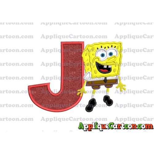 Sponge Bob Applique Embroidery Design With Alphabet J