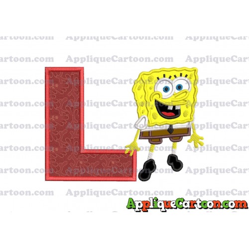 Sponge Bob Applique Embroidery Design With Alphabet L