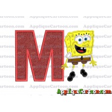 Sponge Bob Applique Embroidery Design With Alphabet M