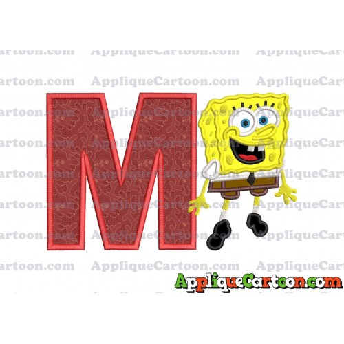 Sponge Bob Applique Embroidery Design With Alphabet M