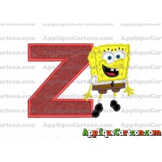 Sponge Bob Applique Embroidery Design With Alphabet Z