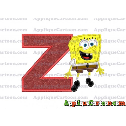 Sponge Bob Applique Embroidery Design With Alphabet Z