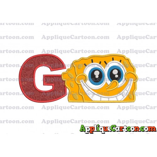 Sponge Bob Head Applique Embroidery Design With Alphabet G