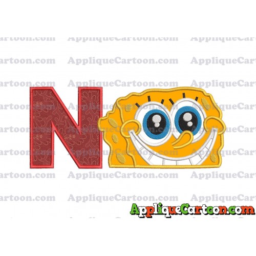 Sponge Bob Head Applique Embroidery Design With Alphabet N