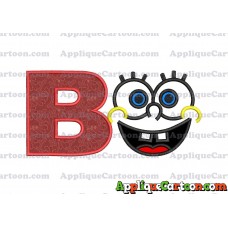 Spongebob Face Applique Embroidery Design With Alphabet B
