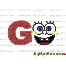 Spongebob Face Applique Embroidery Design With Alphabet G