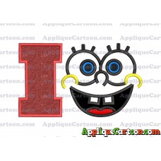 Spongebob Face Applique Embroidery Design With Alphabet I