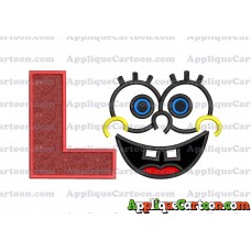 Spongebob Face Applique Embroidery Design With Alphabet L
