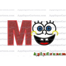 Spongebob Face Applique Embroidery Design With Alphabet M