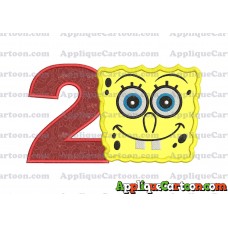 Spongebob Squarepants Applique Embroidery Design Birthday Number 2
