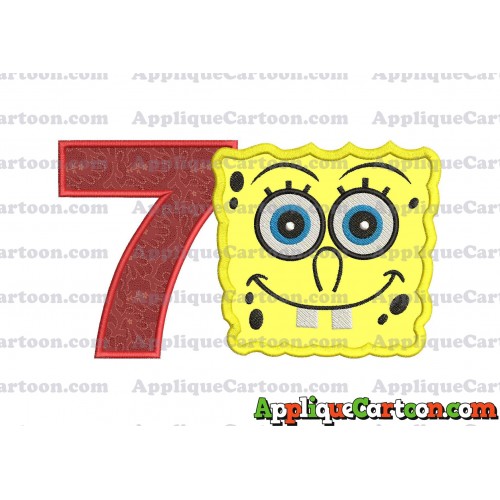Spongebob Squarepants Applique Embroidery Design Birthday Number 7
