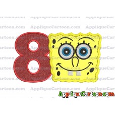Spongebob Squarepants Applique Embroidery Design Birthday Number 8