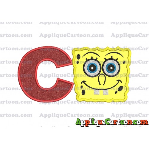 Spongebob Squarepants Applique Embroidery Design With Alphabet C