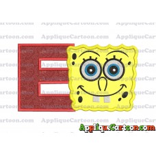 Spongebob Squarepants Applique Embroidery Design With Alphabet E