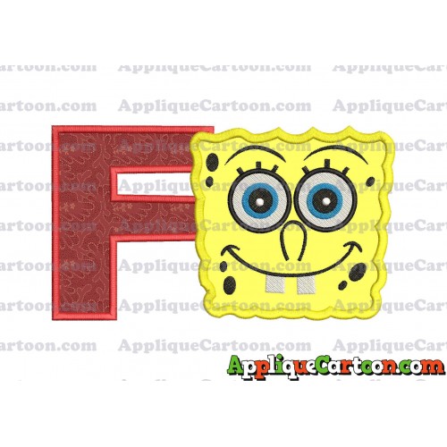 Spongebob Squarepants Applique Embroidery Design With Alphabet F