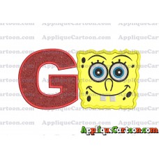 Spongebob Squarepants Applique Embroidery Design With Alphabet G