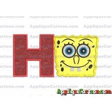 Spongebob Squarepants Applique Embroidery Design With Alphabet H