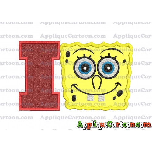 Spongebob Squarepants Applique Embroidery Design With Alphabet I