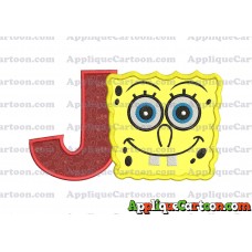 Spongebob Squarepants Applique Embroidery Design With Alphabet J