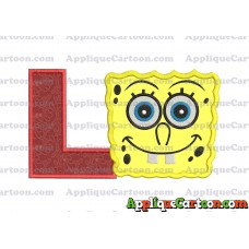 Spongebob Squarepants Applique Embroidery Design With Alphabet L