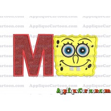 Spongebob Squarepants Applique Embroidery Design With Alphabet M