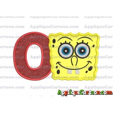 Spongebob Squarepants Applique Embroidery Design With Alphabet O