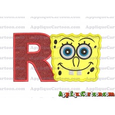 Spongebob Squarepants Applique Embroidery Design With Alphabet R