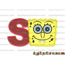Spongebob Squarepants Applique Embroidery Design With Alphabet S