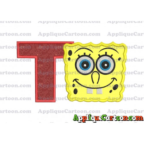 Spongebob Squarepants Applique Embroidery Design With Alphabet T