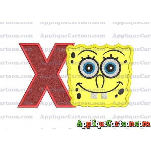 Spongebob Squarepants Applique Embroidery Design With Alphabet X