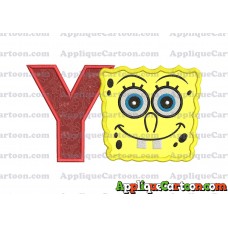 Spongebob Squarepants Applique Embroidery Design With Alphabet Y