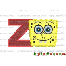 Spongebob Squarepants Applique Embroidery Design With Alphabet Z