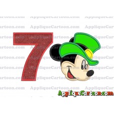 St Patrick Day Mickey Mouse Applique Embroidery Design Birthday Number 7