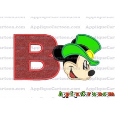 St Patrick Day Mickey Mouse Applique Embroidery Design With Alphabet B