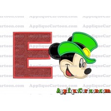 St Patrick Day Mickey Mouse Applique Embroidery Design With Alphabet E