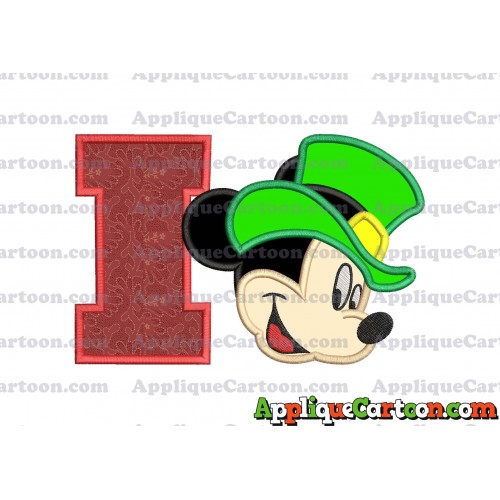 St Patrick Day Mickey Mouse Applique Embroidery Design With Alphabet I