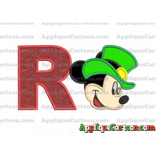 St Patrick Day Mickey Mouse Applique Embroidery Design With Alphabet R