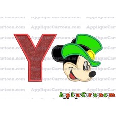 St Patrick Day Mickey Mouse Applique Embroidery Design With Alphabet Y