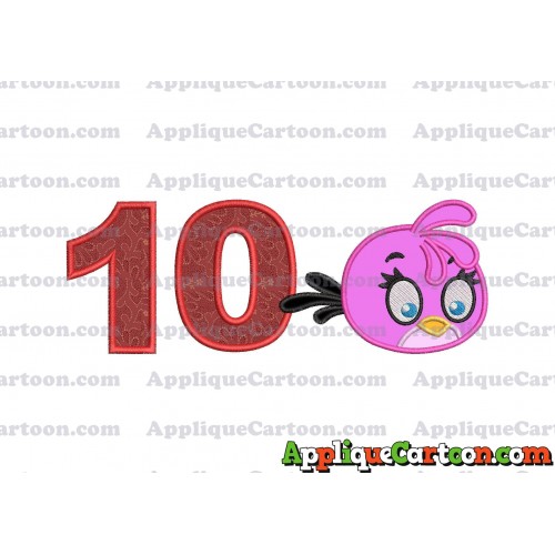 Stella Angry Birds Applique Embroidery Design Birthday Number 10